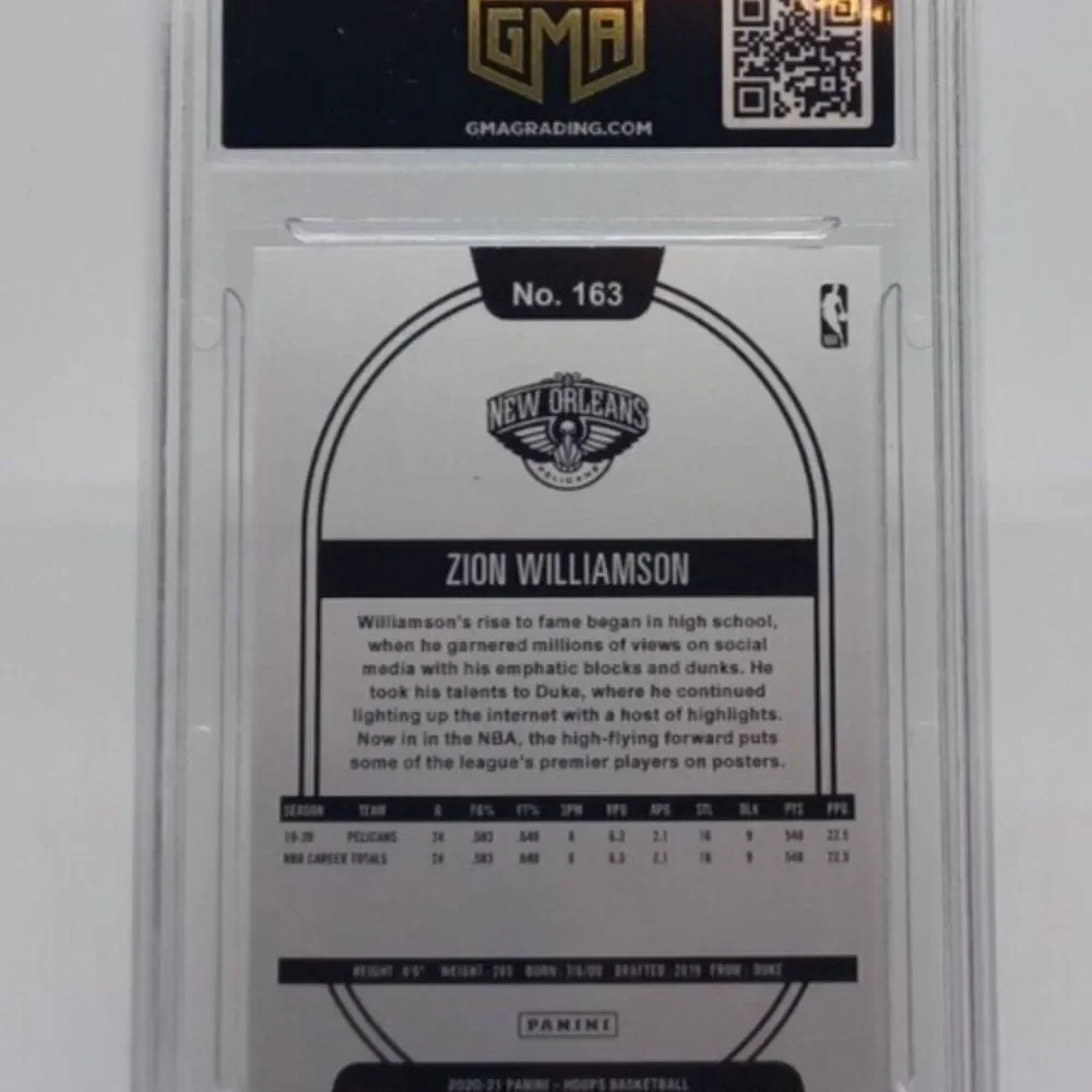 2020 Panini NBA Hoops #183 Zion Williamson Pelicans GMA 10